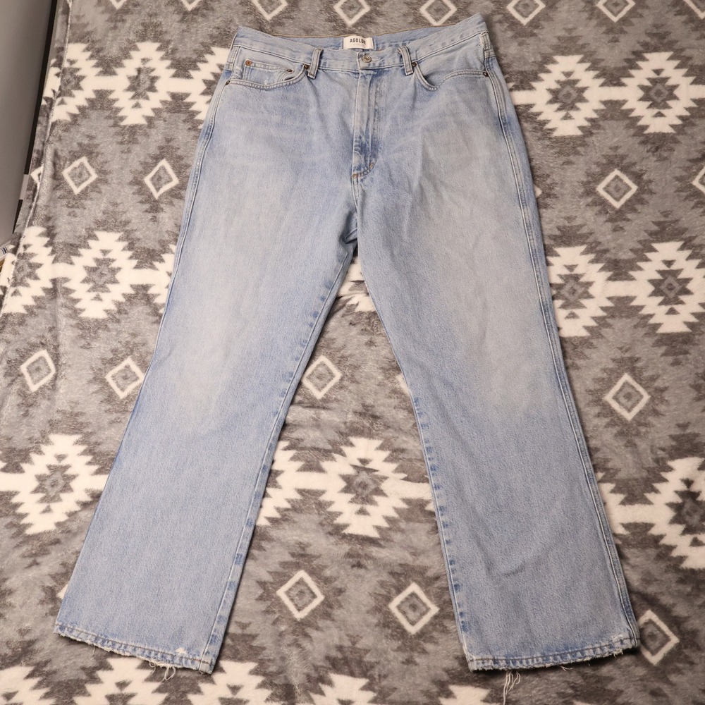 AGOLDE Pinch Waist High Rise Straight Leg Jeans Light Wash 32 A095-1141